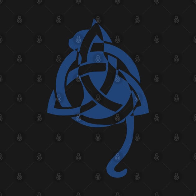 Blue Celtic Triquetra Cat by DepicSpirit