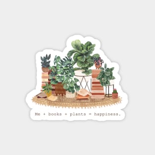 Books and plants illustration Magnet