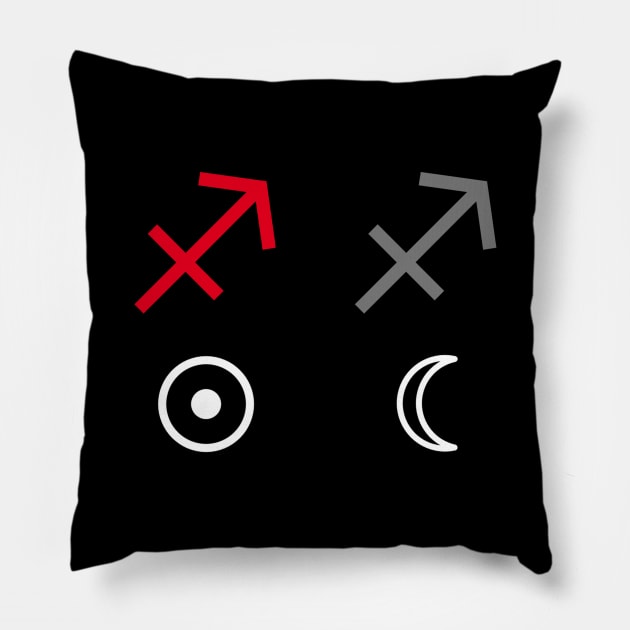 Sagittarius Sun Sagittarius Moon Zodiac Sign Pillow by Horosclothes