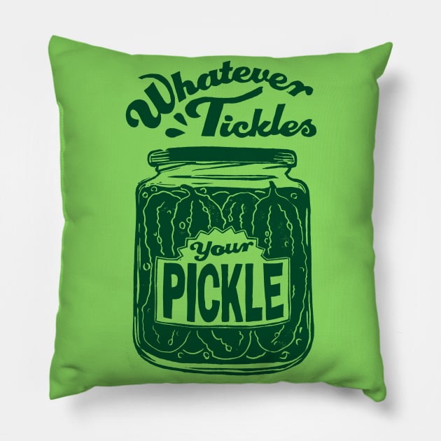 Whatever Tickles Your Pickle Pillow by Woah there Pickle