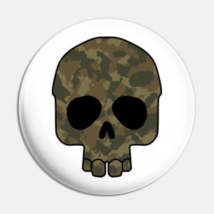 Dark camouflage skull Pin