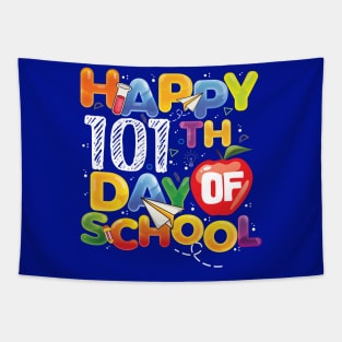 Funny Teachers Kids Child Happy 101 Days 101th day of school Tapestry
