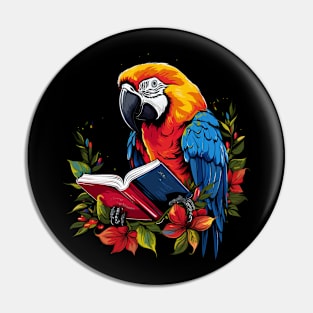 Macaw Reads Book Pin