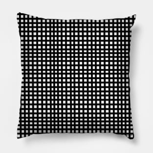 Black mesh grid square lines pattern Pillow