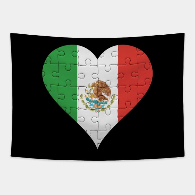 Mexican Jigsaw Puzzle Heart Design - Gift for Mexican With Mexico Roots Tapestry by Country Flags