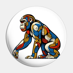 Pop art monkey illustration. cubism illustration of monkey Pin