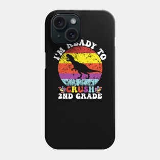 funny groovy back to school 2nd grade teacher , dinosaur Phone Case