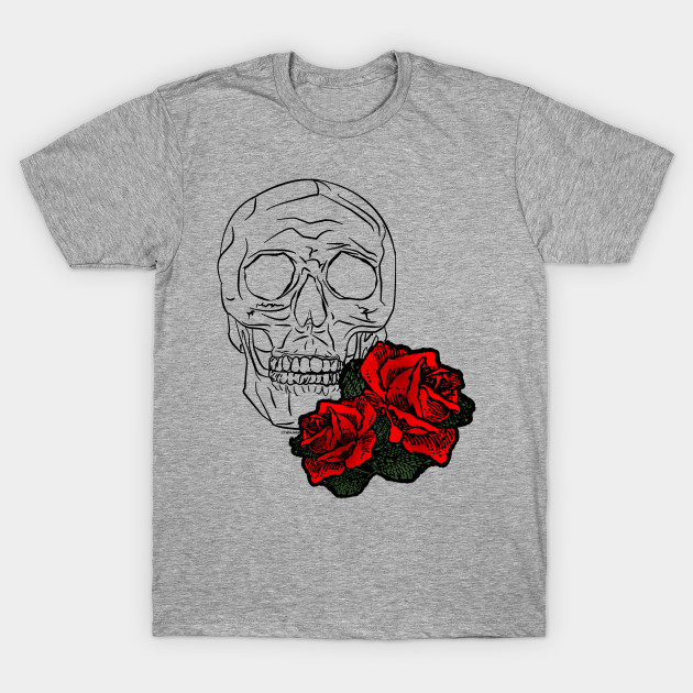 Black Skull And Roses Goth Art