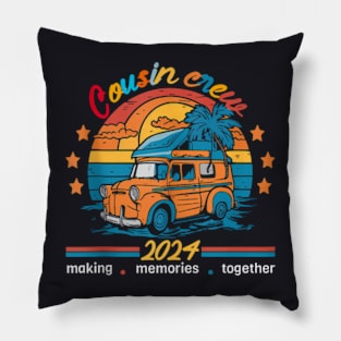 Cousin Crew 2024 Summer Vacation Beach Family Pillow