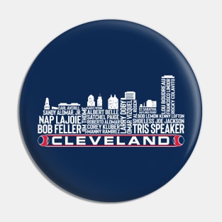 Cleveland Baseball Team All Time Legends, Cleveland City Skyline Pin