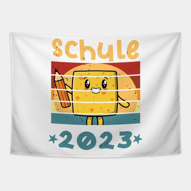 Schule 2023 1. Klasse Kawaii Schulbeginn T shirt Tapestry by chilla09