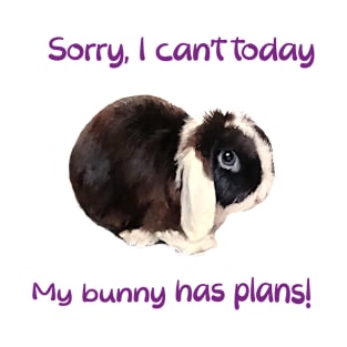 Sorry, I can't today... my bunny has plans! T-Shirt