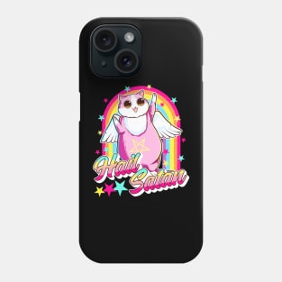 Cute Hail Satan Cat Rainbow Kitty Heavy Metal Phone Case