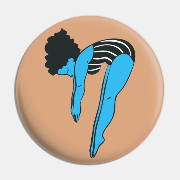 High Diving Girl Vintage Style Pin by Marina BH