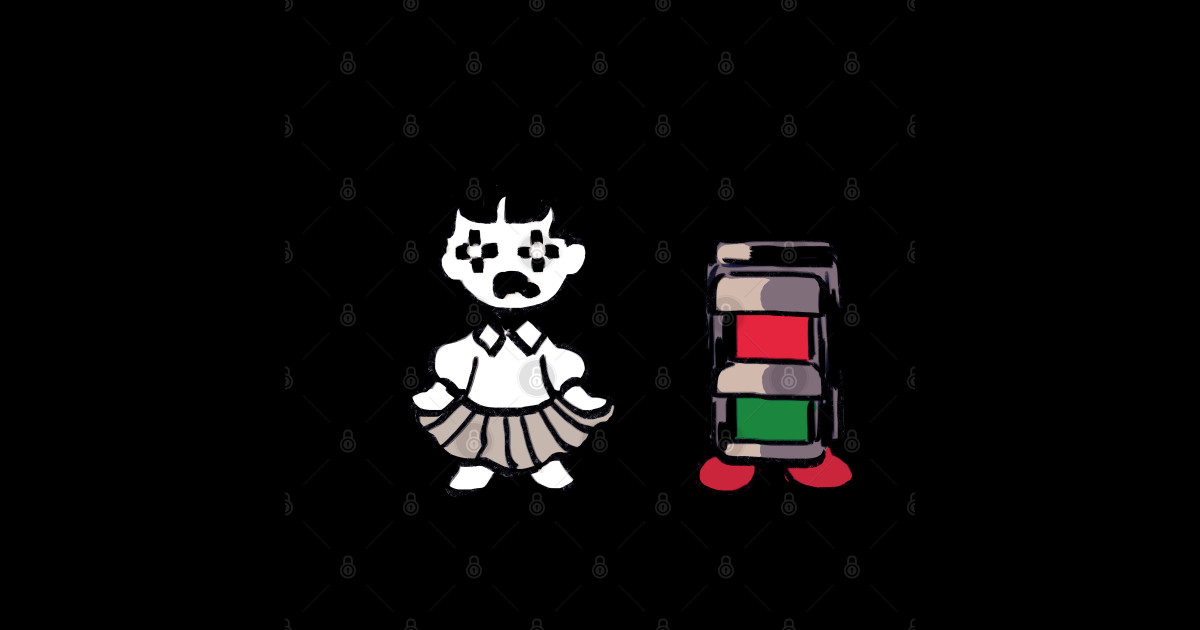 monoko and madotsuki stop sign traffic light yume nikki Yume Nikki