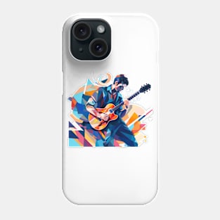 Blues Serenade - Guitarist in Vibrant Hues Phone Case