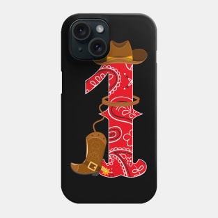 Kids 1st Birthday One Year Old Baby Cowboy Western Rodeo Party Phone Case