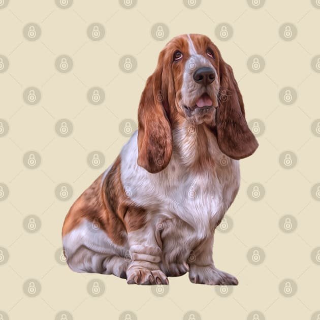 Drawing funny dog Basset Hound by Bonidog