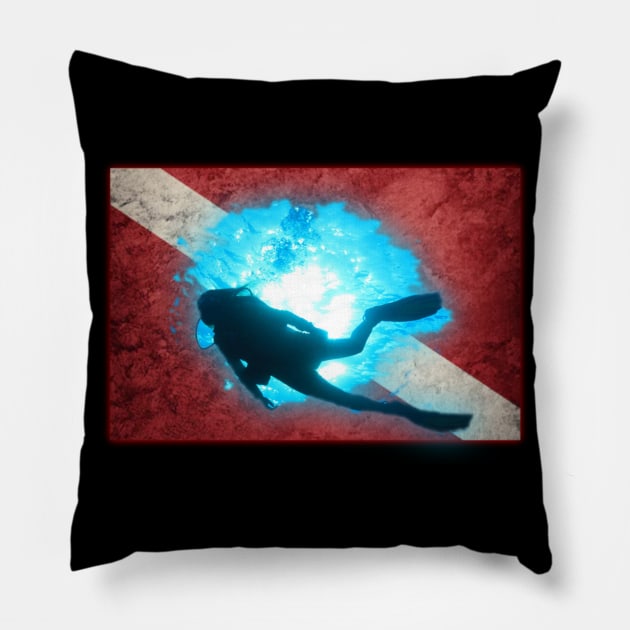 Scuba diving t-shirt designs Pillow by Coreoceanart