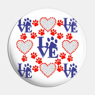 Dog Lover USA Flag Colors Pin