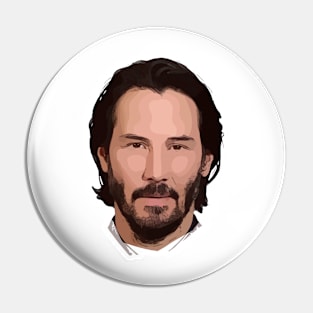 Keanu Reeves Vector Art Pin