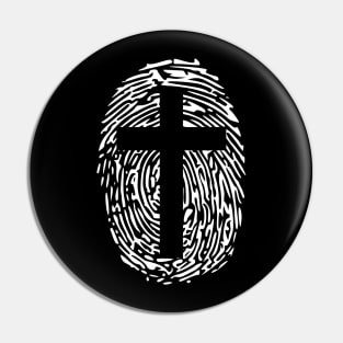 jesus-christ-team-jesus- religious - gift - cross fingerprint Pin