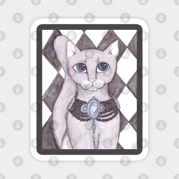 Cat art Magnet by JenStedman73