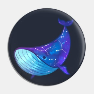 Galaxy Blue Whale Pin