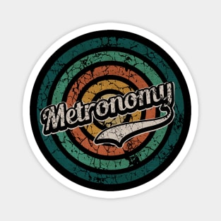 Metronomy // Retro Circle Crack Vintage Magnet