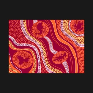 Aboriginal Art - Earth Colors T-Shirt