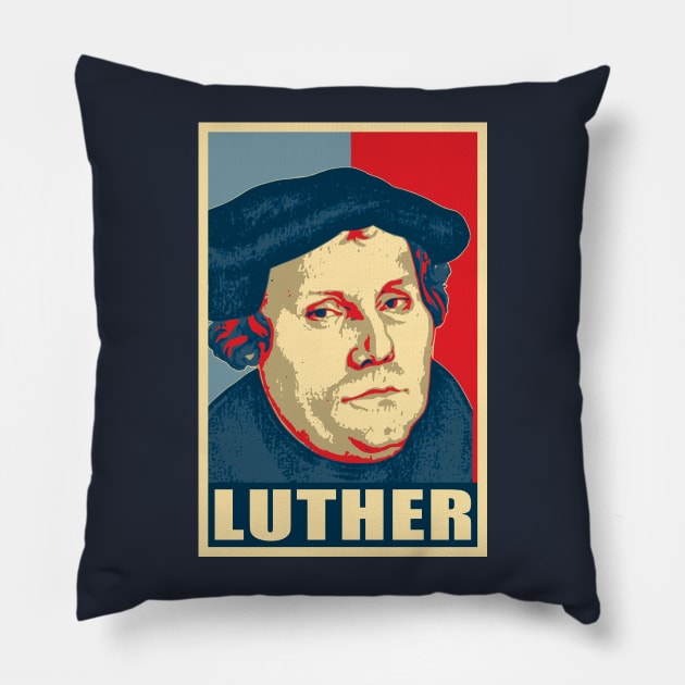 Martin Luther Propaganda Poster Art Pillow by Nerd_art