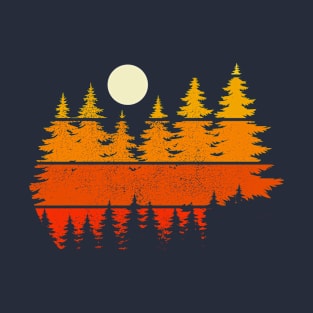 Wildlife Trees Outdoors Retro Forest T-Shirt