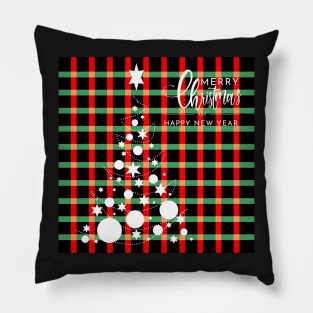 Christmas tree on a bright cage Pillow