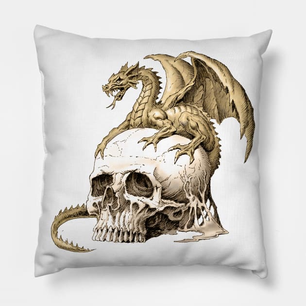 Dragon and Skull Pillow by Paul_Abrams