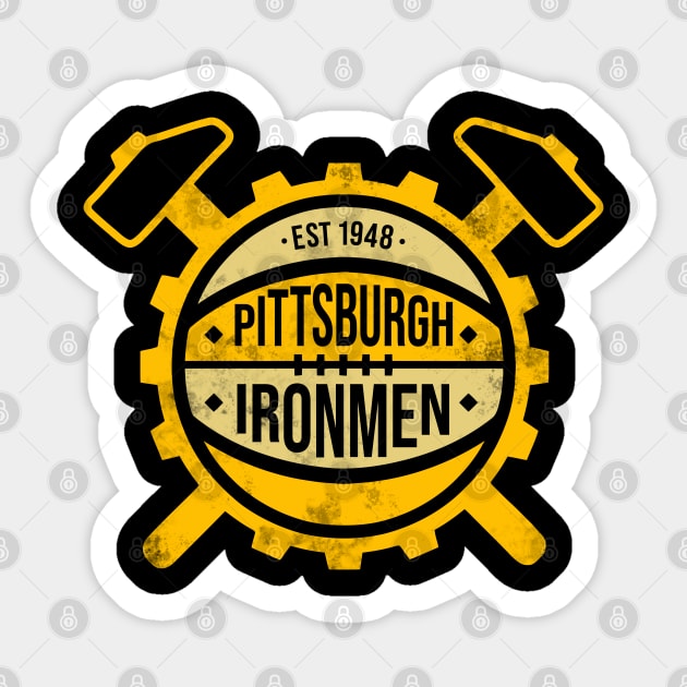 Retro Distressed Pittsburgh Ironmen Defunct Basketball Design