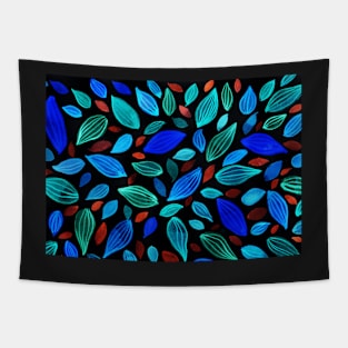 BLUE LEAFS Tapestry