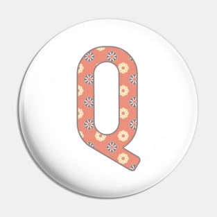 MONOGRAM LETTER Q PINK FLORAL TYPOGRAPHY DESIGN Pin