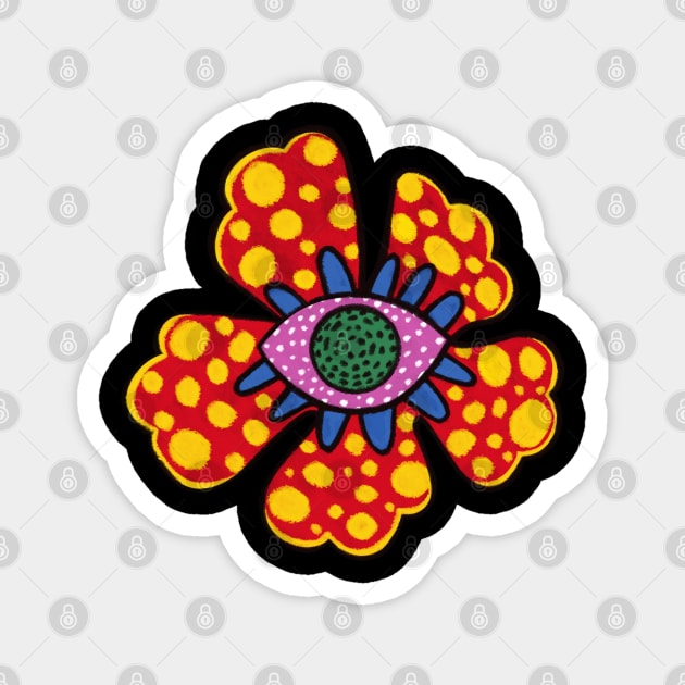 Yayoi Kusama Inspired Flower Magnet by The Neon Seahorse