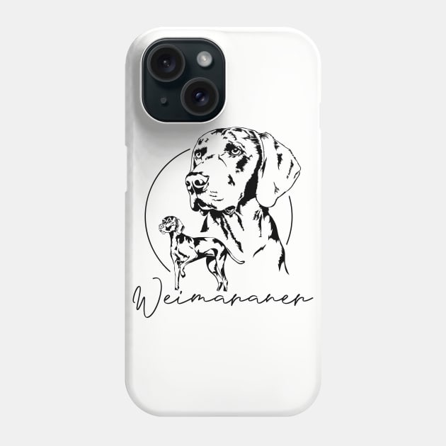 Weimaraner dog lover portrait Phone Case by wilsigns