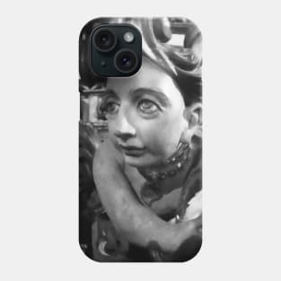 baroque angel sculpture in polychrome wood Phone Case