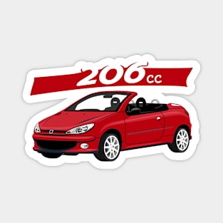 City car 206 cc Coupe Cabriolet france red Magnet