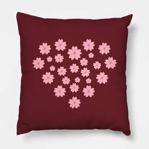 Heart, Flowers Pillow by Salasala