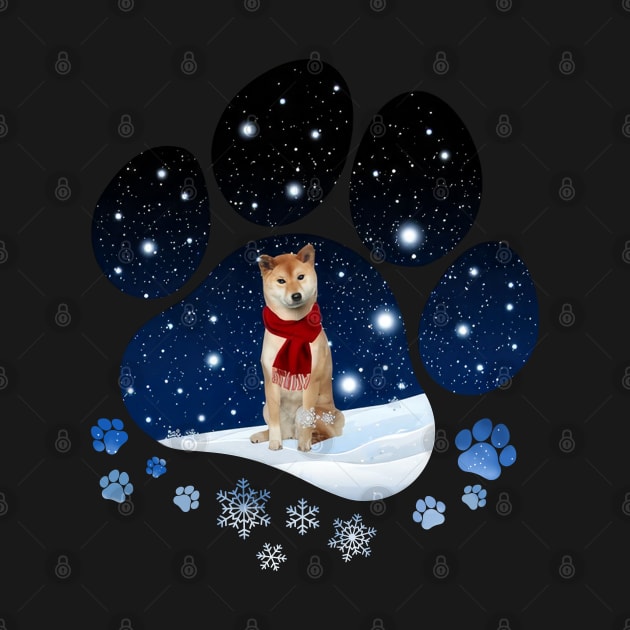 Snow Paw Shiba Inu Christmas Winter Holiday by TATTOO project