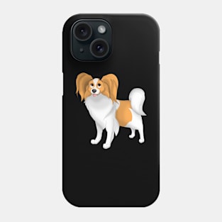 White & Red Papillon Dog Phone Case