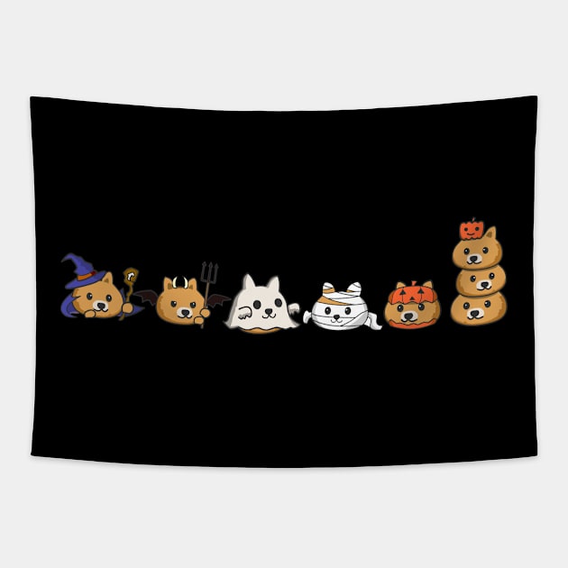 Dogs Autumn Tapestry by TheAnimeFactory