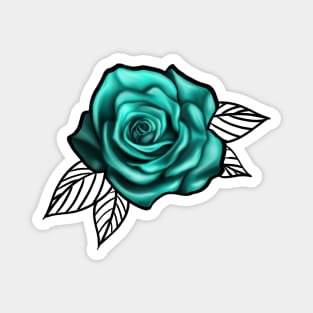 Turquoise rose Art Print Magnet