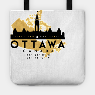 Ottawa Canada Skyline Map Art Tote