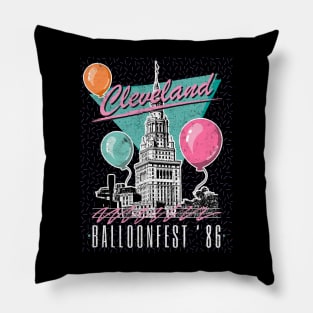 Cleveland Balloonfest 86 // Retro Design Pillow