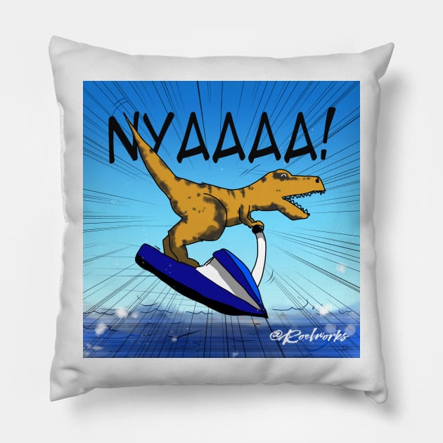 T-rex Pillow by roelworks