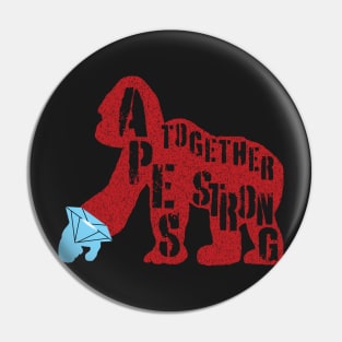 Diamond Hand Apes Together Strong Red Version Pin